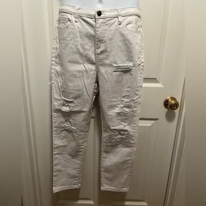 mark. Distressed White Jeans